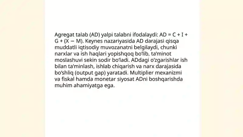 Keyns va keynschilik ta'limoti.Nomukammal raqobat bozori nazariyalari 4