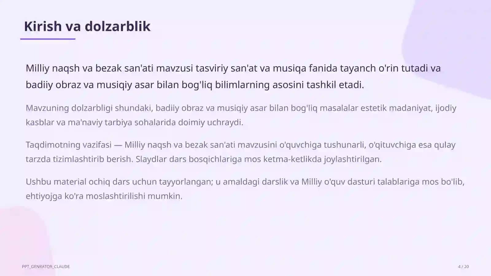 Milliy naqsh va bezak san'ati (3-sinf) 4