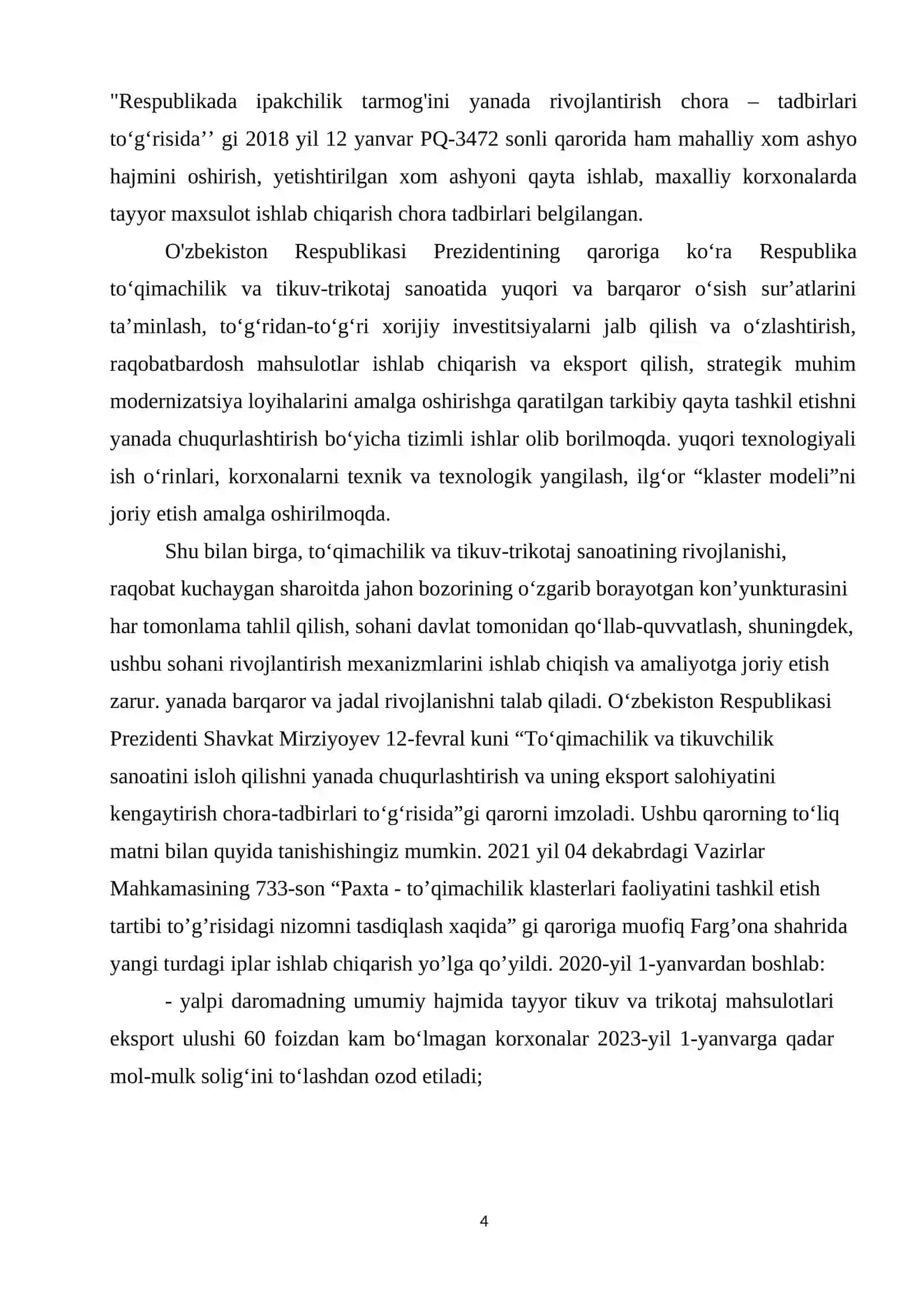Samarqand viloyati, Paxtachi tumani hududida “Maya” assortimentdagi to‘qima ishlab chiqarish korxonasini loyihalash 4