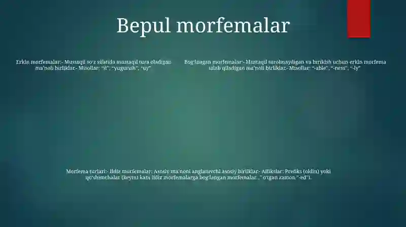 Morfema Va Uning Turlari 4