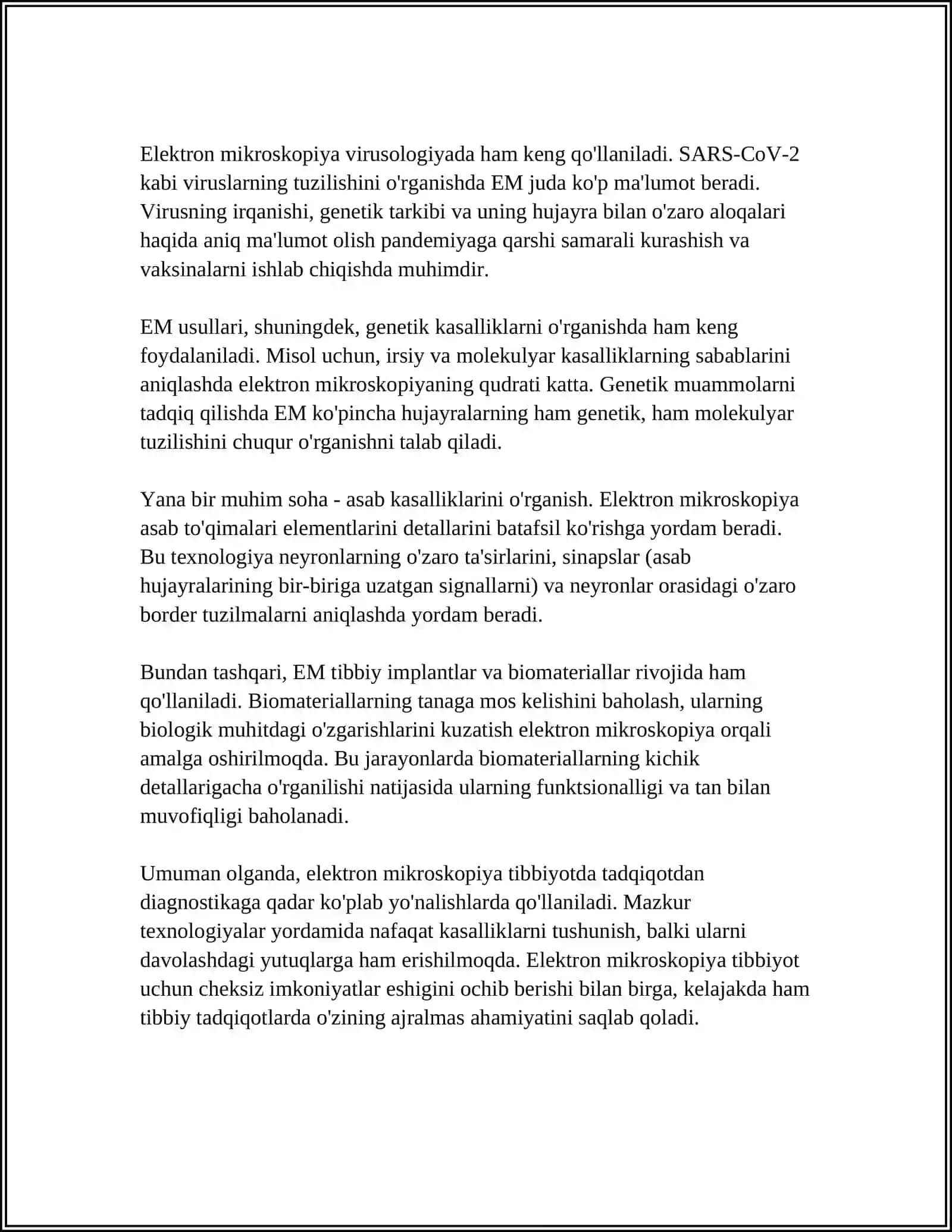 ELEKTRO MIKROSKOPIYA USULARINIG TIBBIYOTDA QO'LANISHI 4