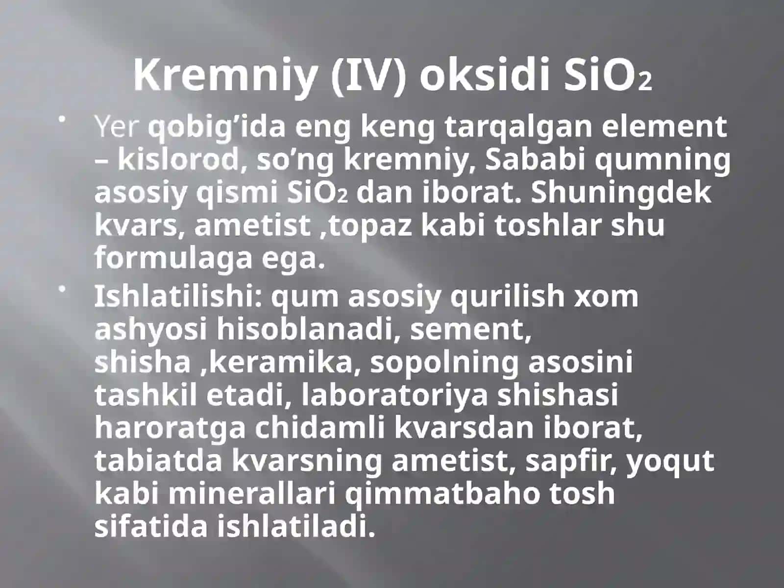 Eng muhim oksidlarning ishlatilishi 4