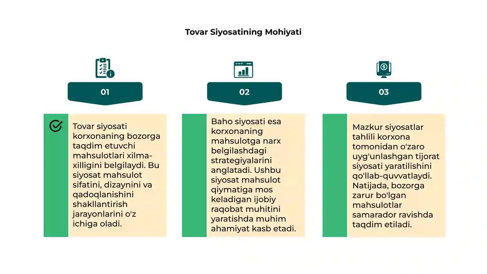 Korxona tovar va baho siyosatining tahlili 4