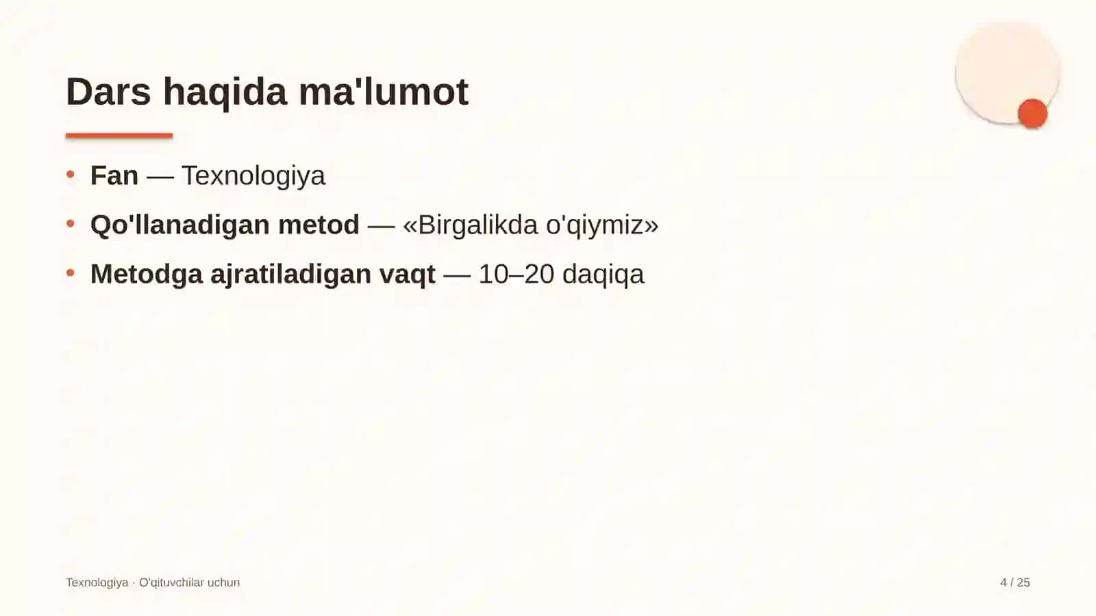 texnologiya darslarida birgalikda o'qiymiz metodidan foydalanish 7902 4