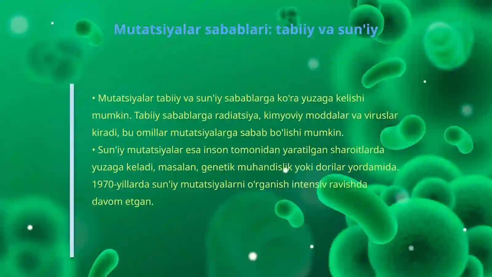 Mutatsiyalar sabablari, shakllari, ahamiyati va biologik oqibatlari 4