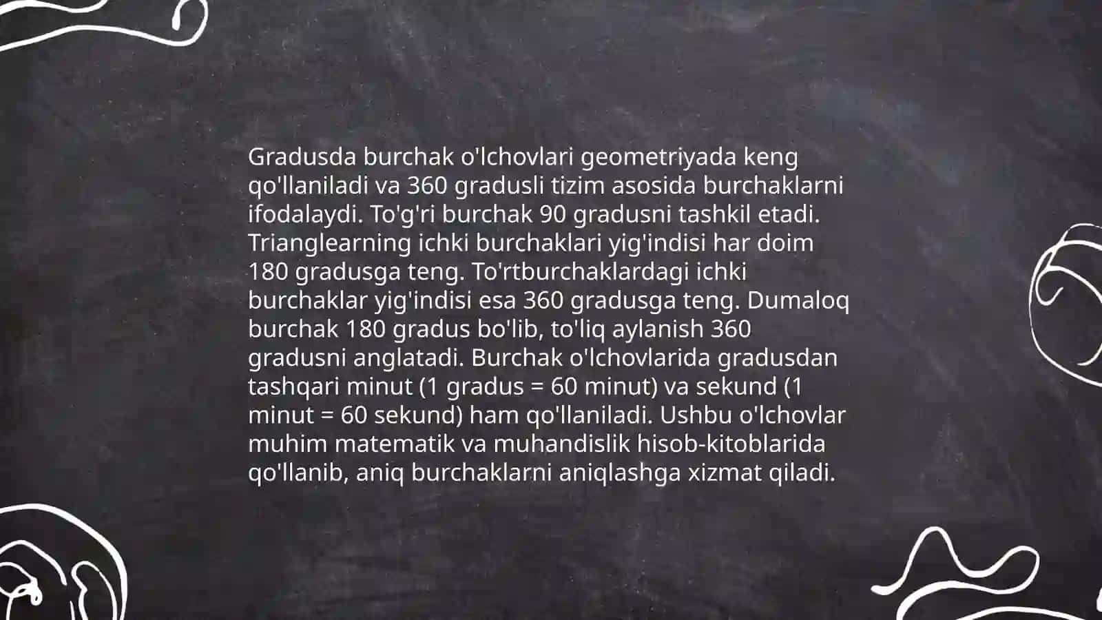 Burchak òlchovlari 4