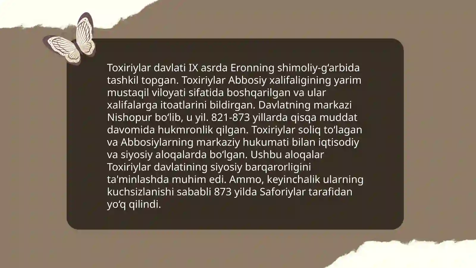 Toxiriylar davlati 4