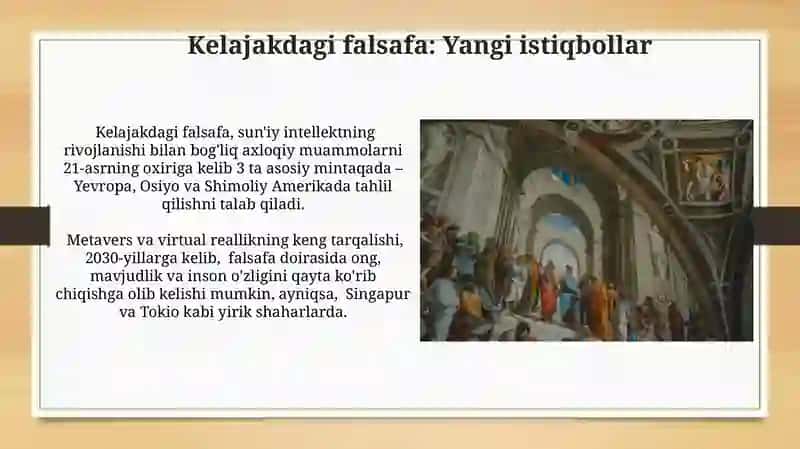 Falsafa fanining predmeti, mazmuni va jamiyatdagi roli 4