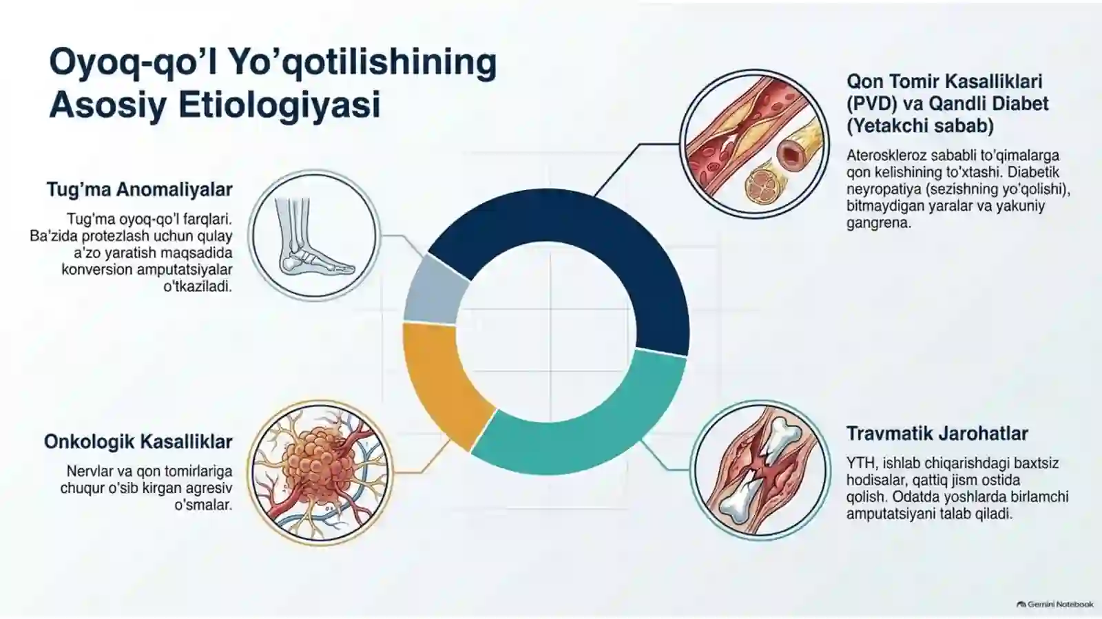 AMPUTATSIYA, PROTEZLASH ISHLARI VA NOGIRONLAR REABILITATSIYASI | 15 SLAYDLI TIBBIY TAQDIMOT 4