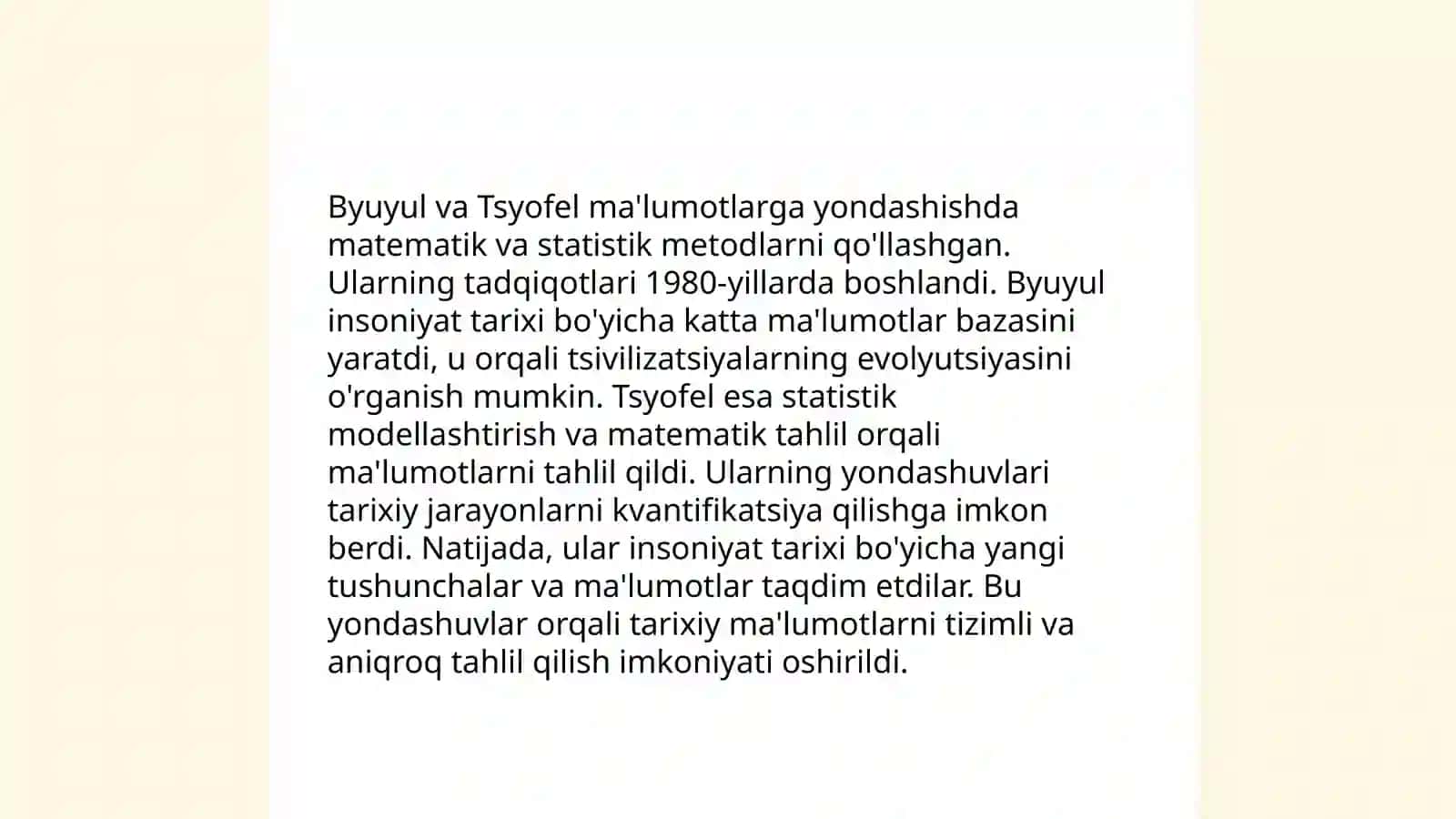 SPSS da ma'lumotlarni qayta ishlash san'ati bõyicha A.Byuyul va P.Tsyofelning qarashlarini tahlil qilish 4