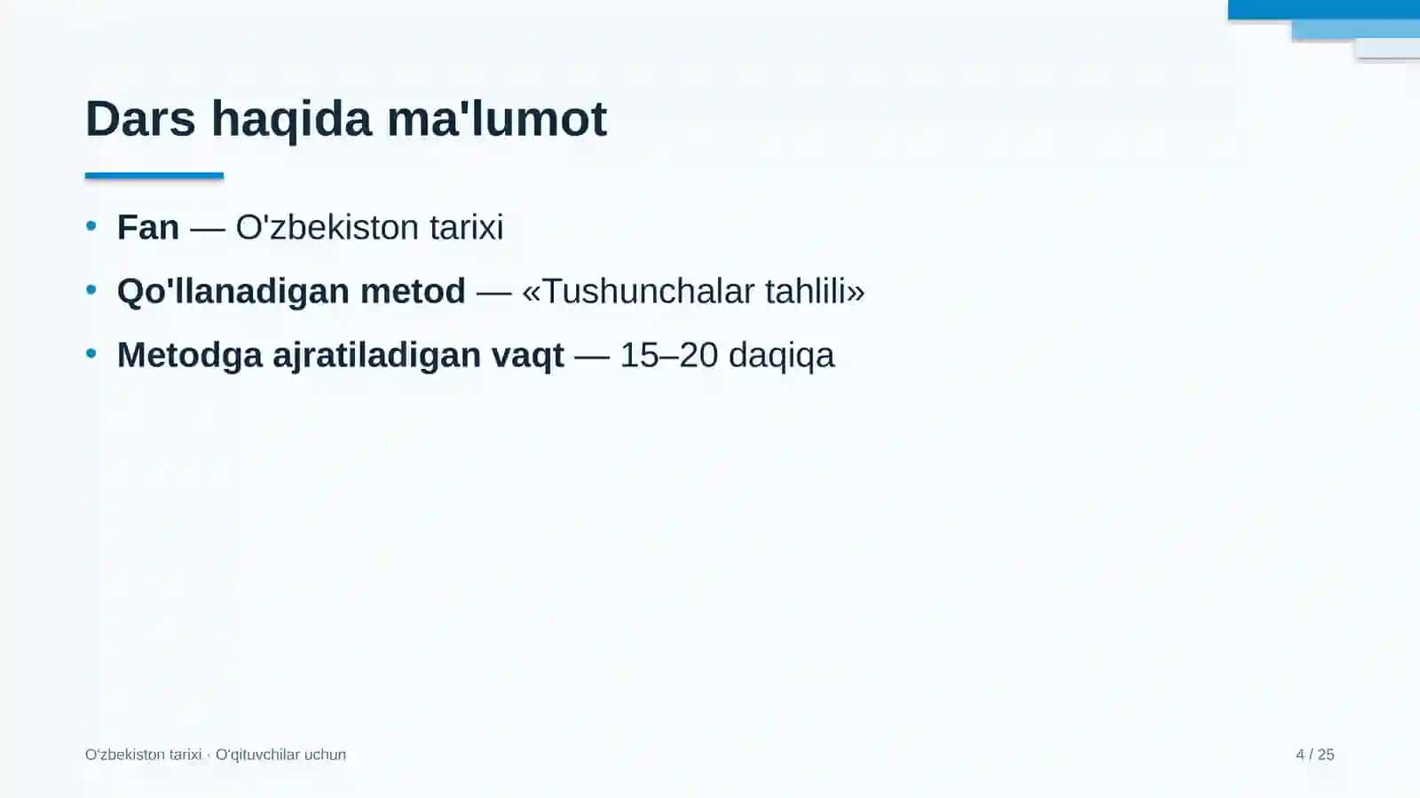 o'zbekiston tarixi darslarida tushunchalar tahlili metodidan foydalanish 9923 4