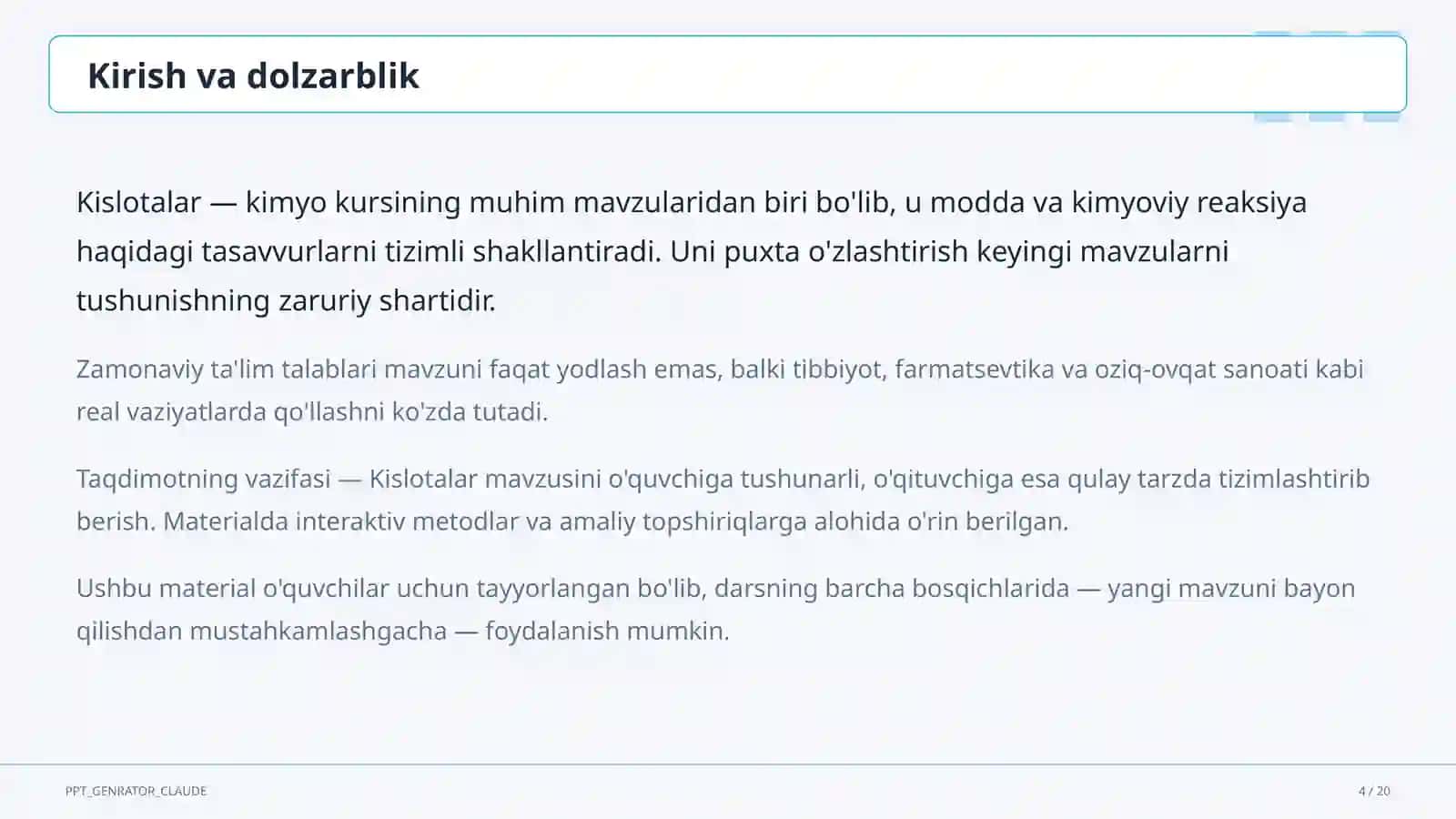 Kislotalar (8-sinf) 2