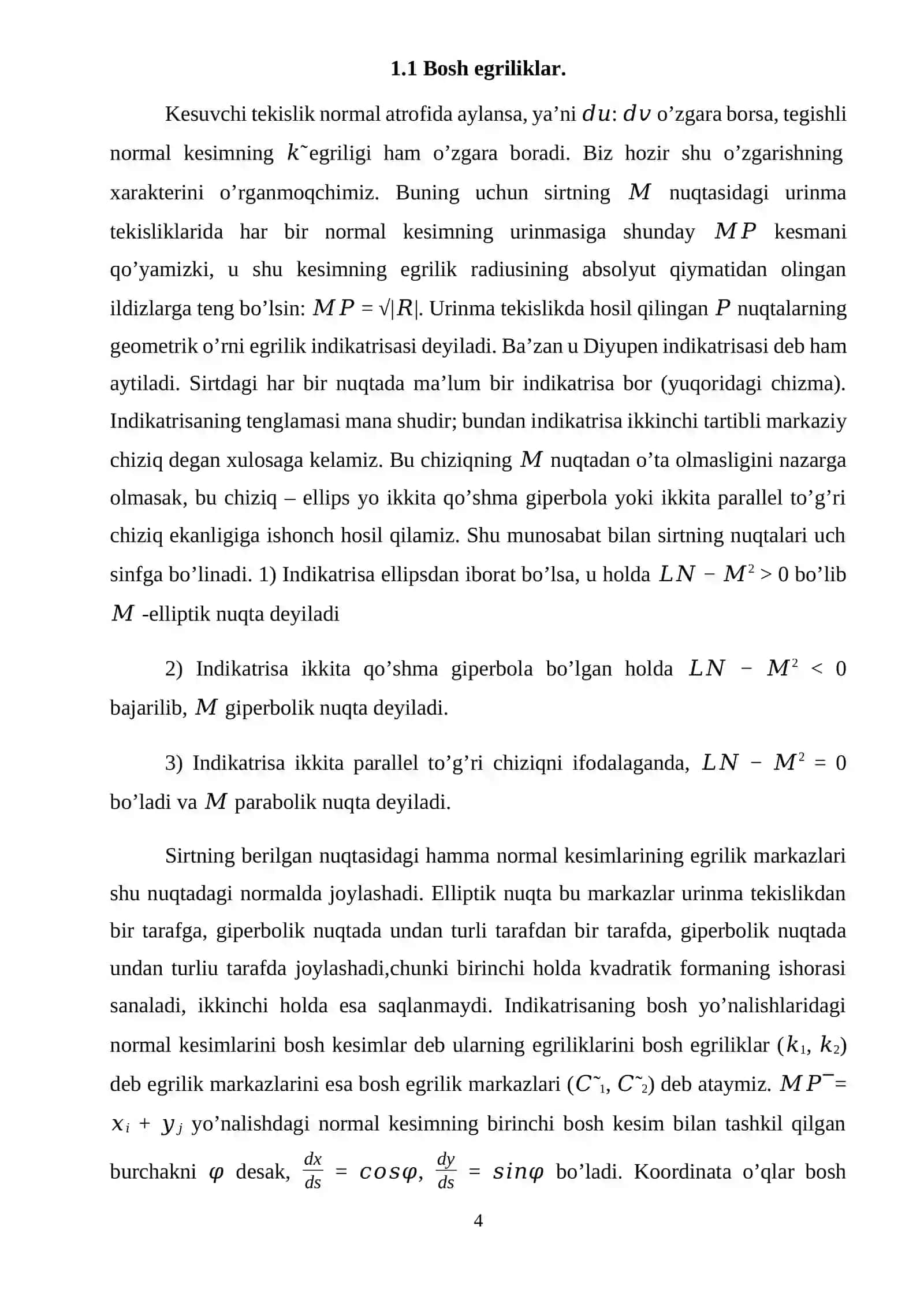 Bosh egriliklar 4