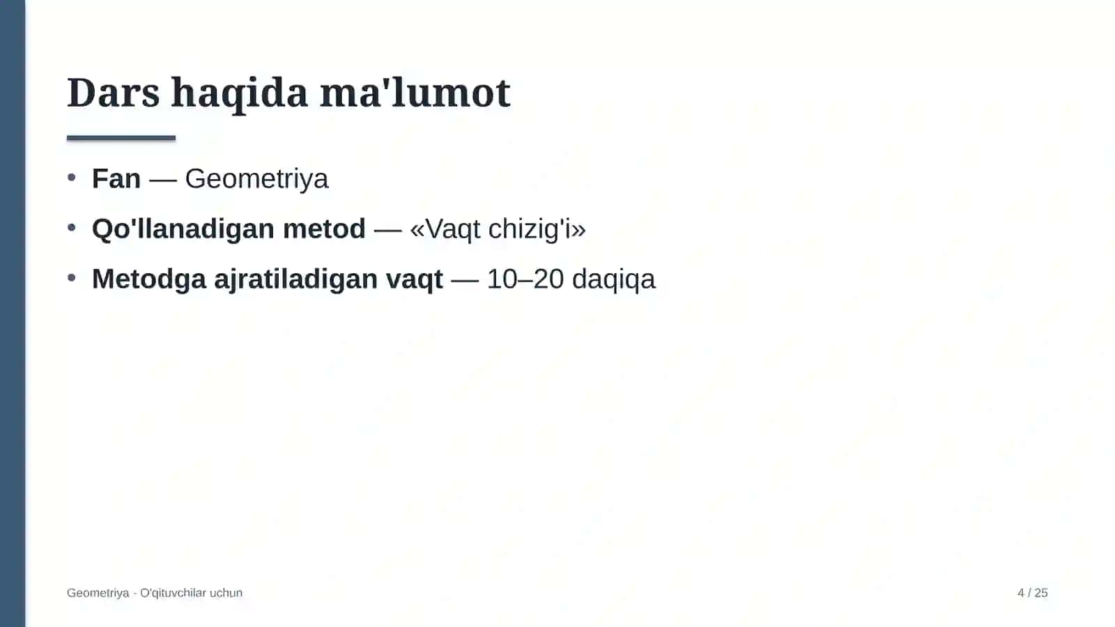 geometriya darslarida vaqt chizig'i metodidan foydalanish 4037 4