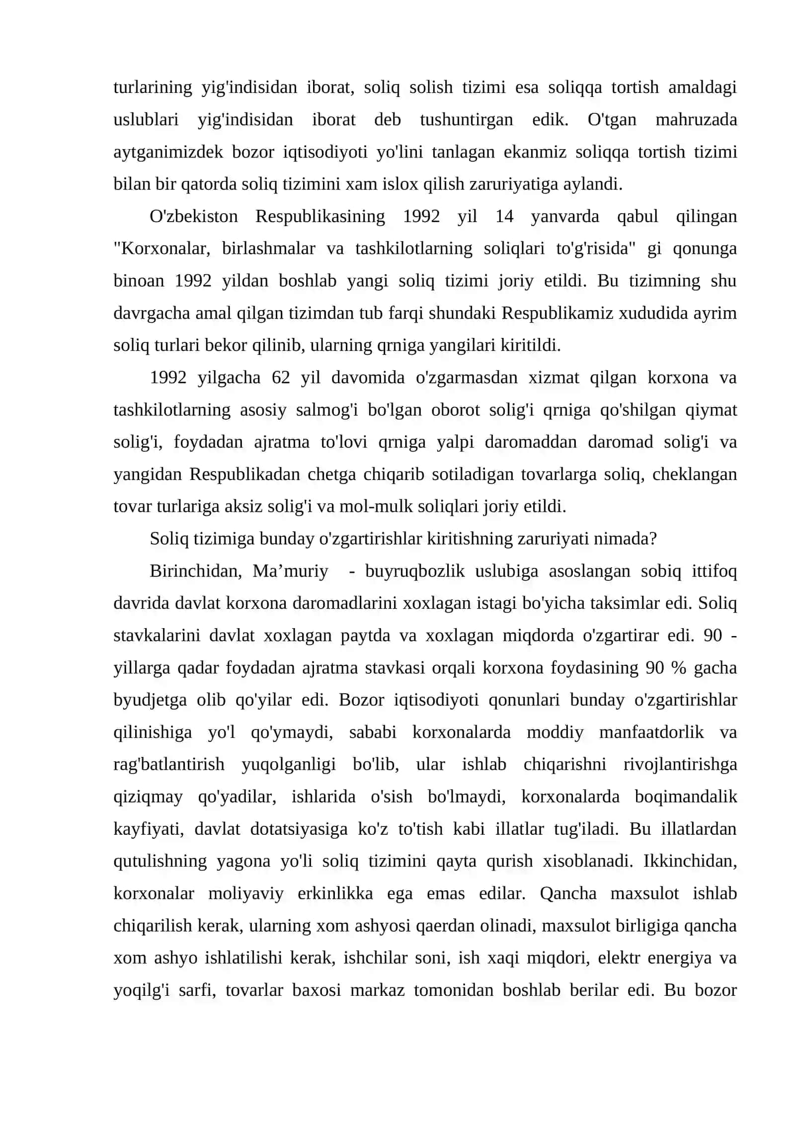 O’zbekistonda soliq–byudjet siyosati va soliq tizimining xususiyatlari 4