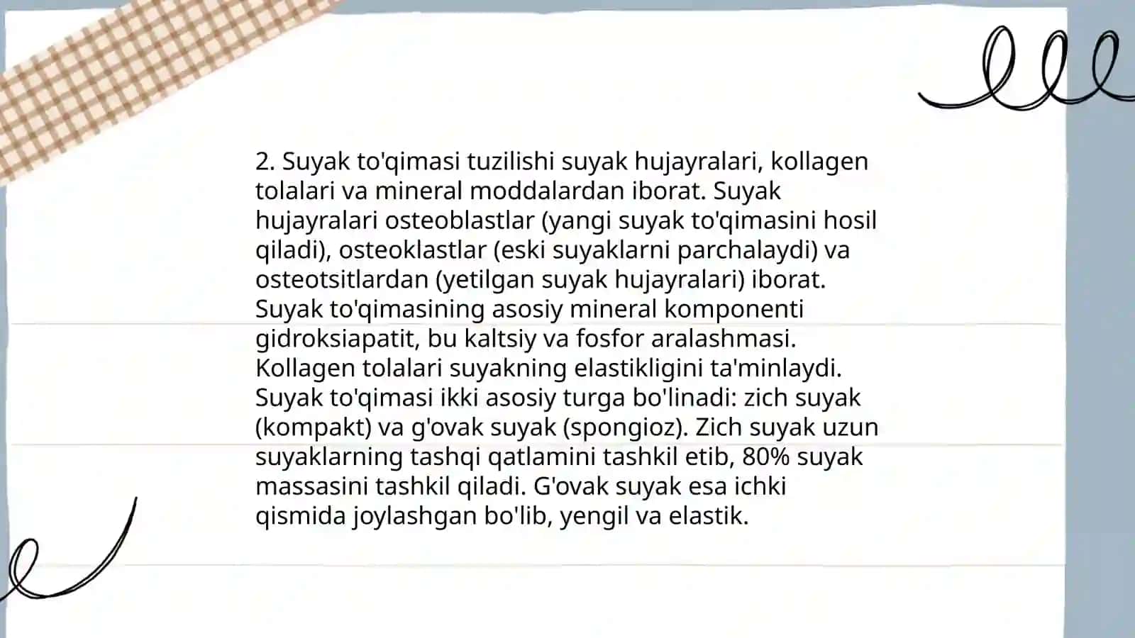 Organizmdagi suyaklarning tuzilishi, ularning yosh xususiyatlari va xillari 4