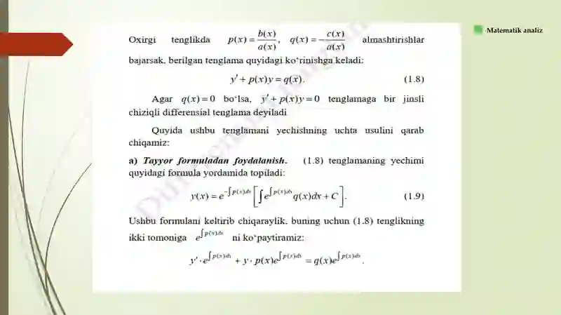 Chiziqli Differensial Tenglamalar 4