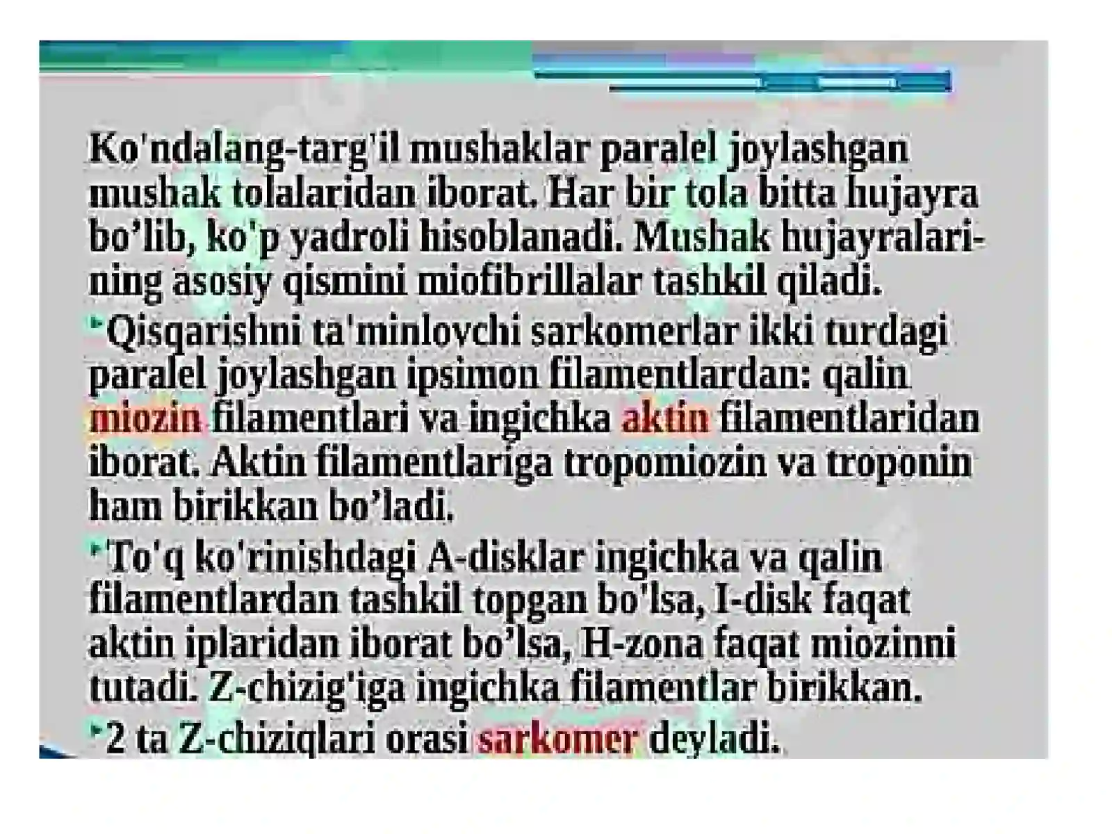 Yurak va mushak biokimyosi 4