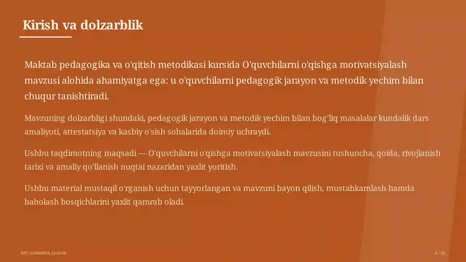 Dars rejasi 4