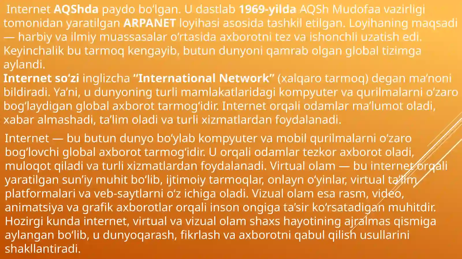 Tibbiyotda axborot texnologiyalari fanida "Intirnet, virtual va vizual olamning shaxsga tasiri" mavzusida mustaqil ish 4
