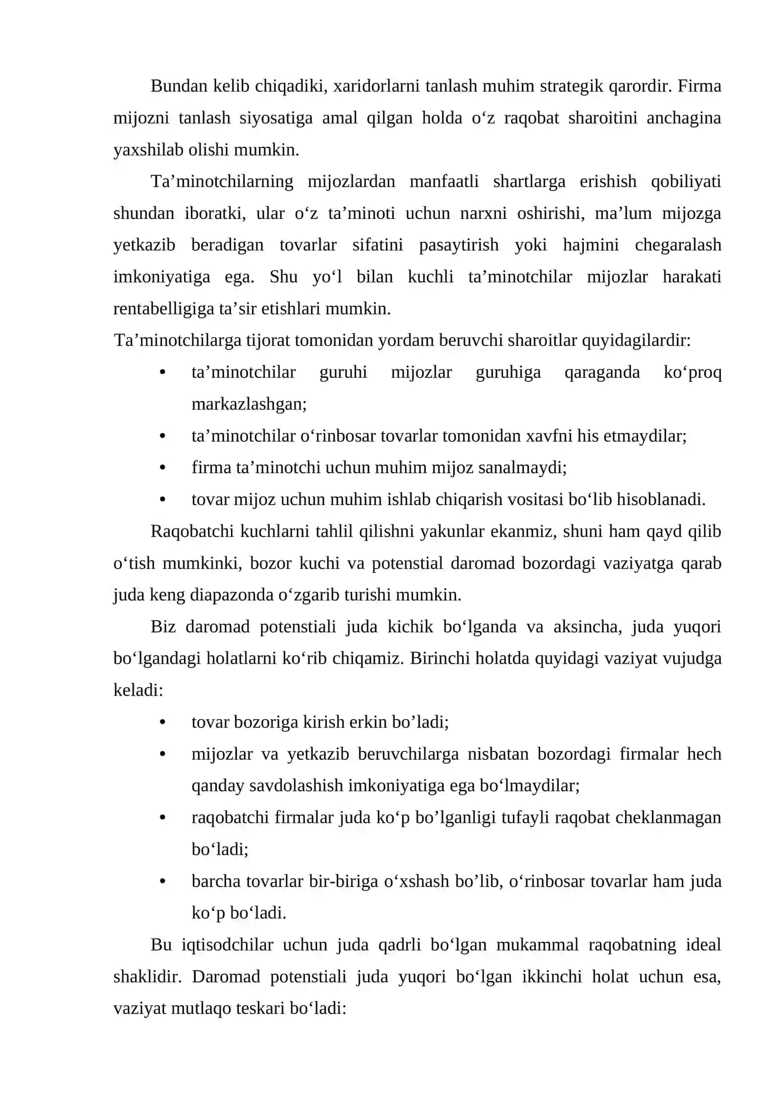 Raqobatli strategiyalar va raqobatli pozitsiyalari 4