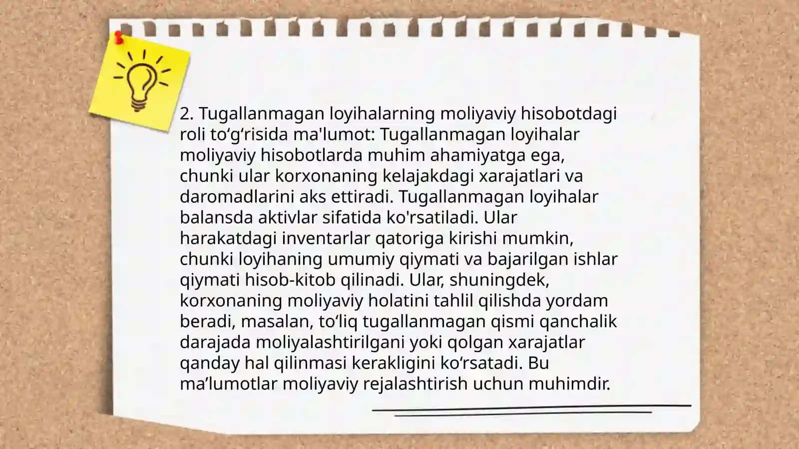 Tugallanayotgan faoliyat va uning natijalarini moliyaviy hisobotda aks ettirish 4