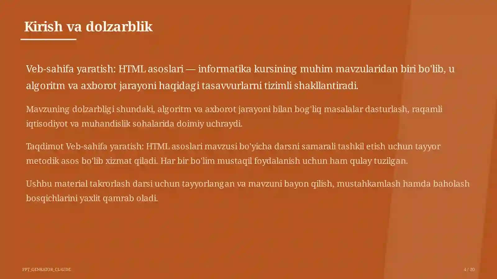 Veb-sahifa yaratish: HTML asoslari (9-sinf) 4