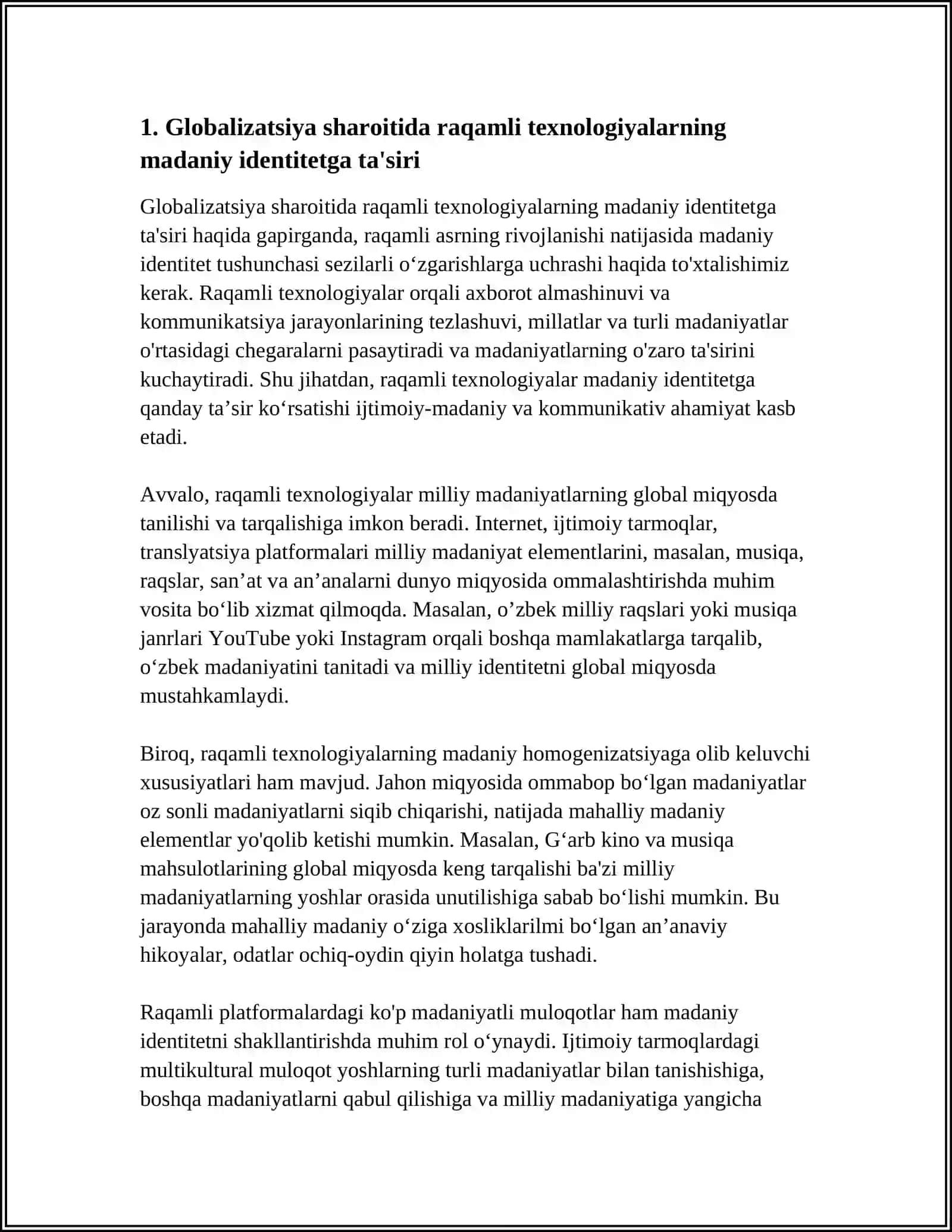 GLOBALLASHUV SHAROITIDA RAQAMLI TEXNOLOGIYALARNING IJTIMOIY-MADANIY VA KOMMUNIKATIV AHAMIYATI 4