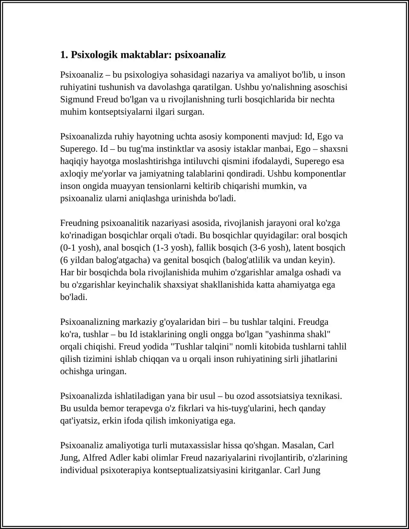PSIXOLOGIK MAKTABLAR, PSIXOLOGIK JAMIYATLAR VA ASSOTSIYALAR 4