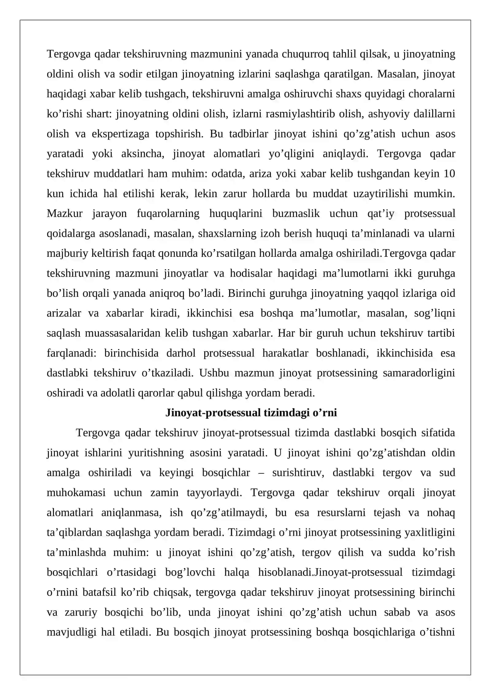 Tergovga qadar tekshiruv organlari tushunchasi va turlari 4