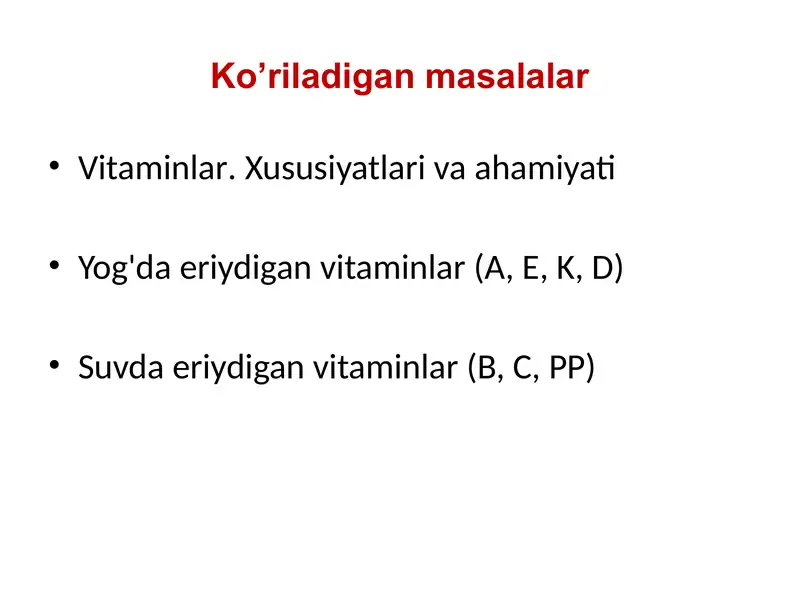 Vitaminlar farmokolgiyasi 4
