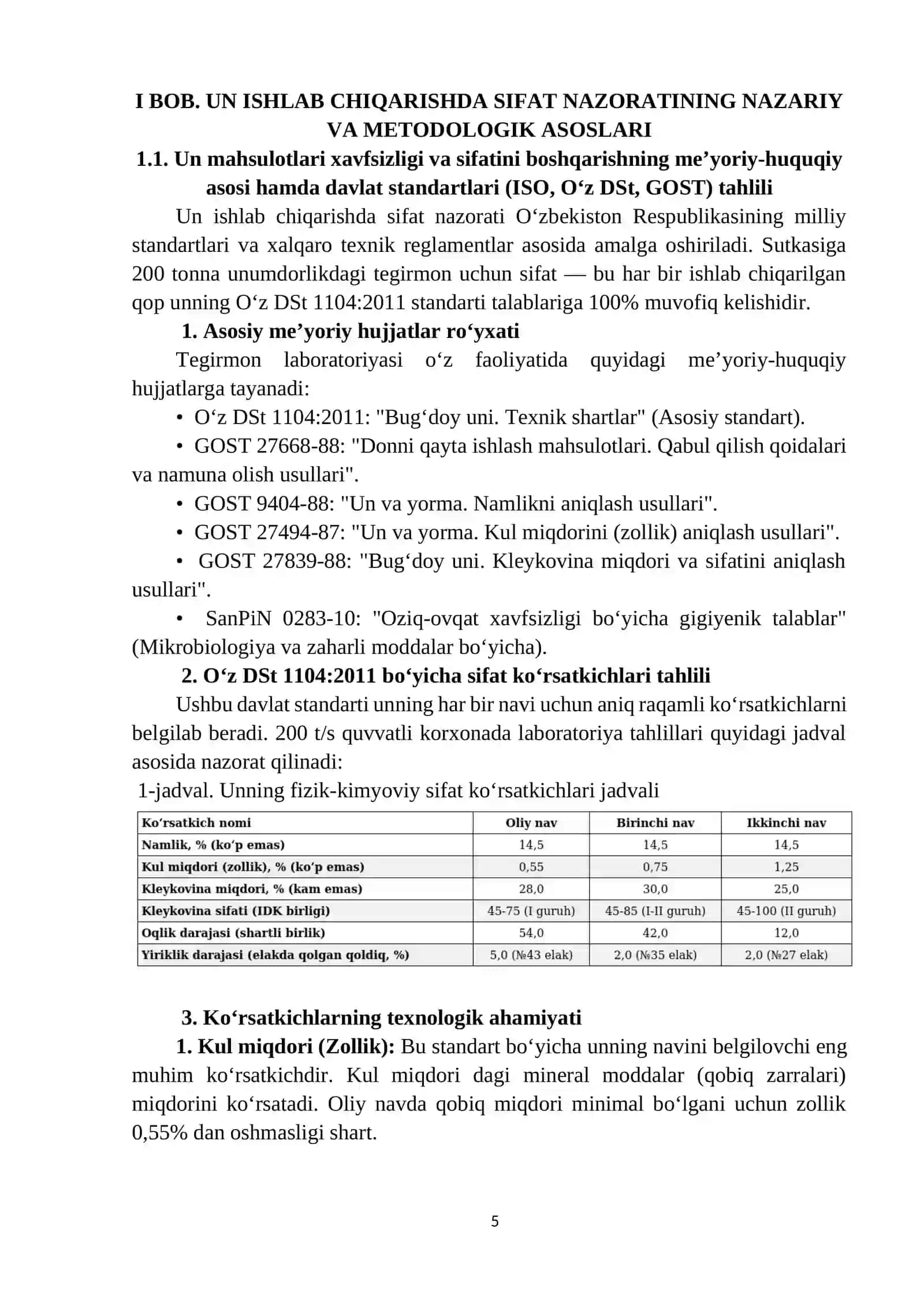 Sutkasiga 200 t/s unumdorlikdagi un ishlab chiqarishda sifat nazorati 4