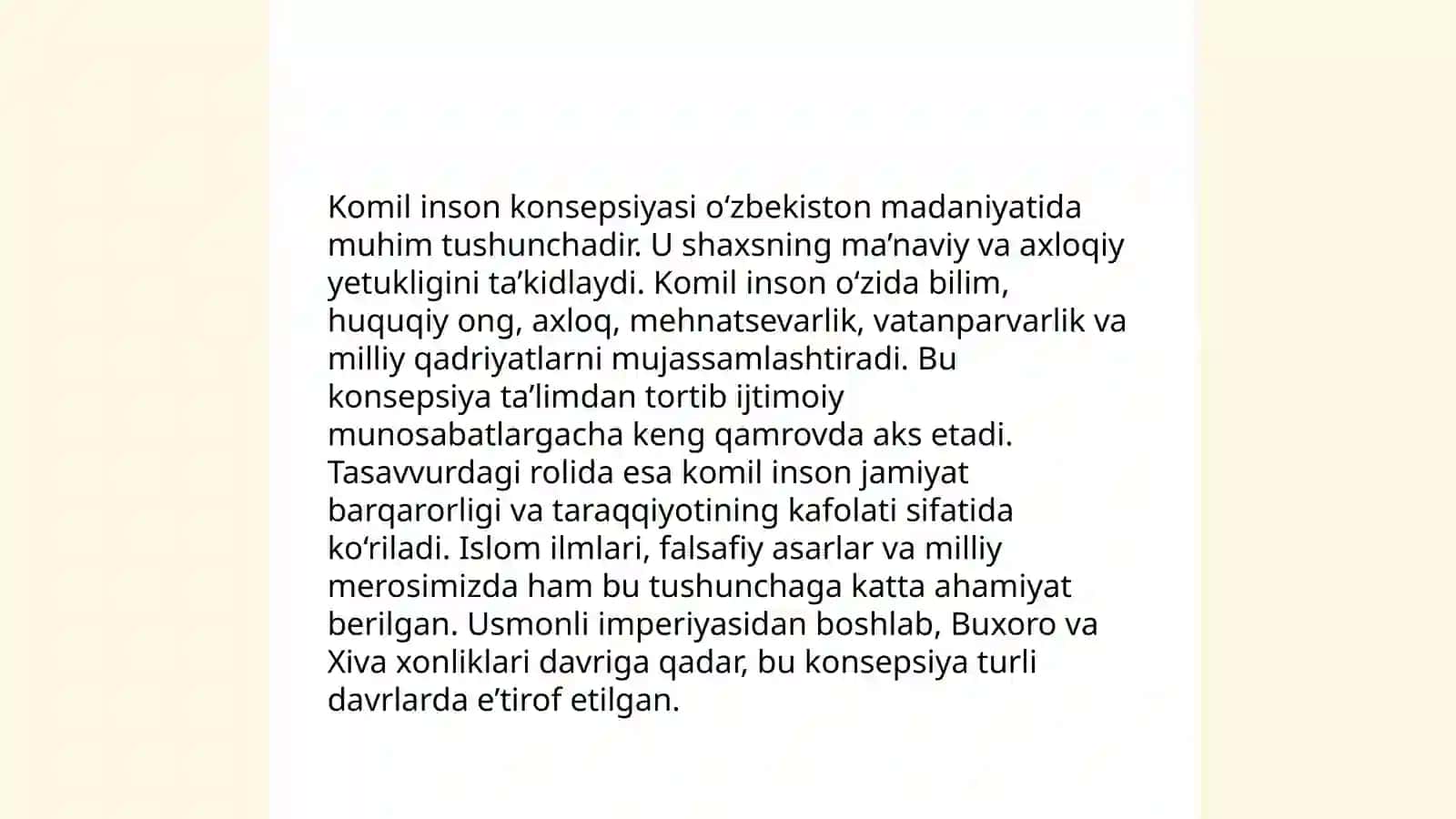 Tasavvurda komil inson qarashlari va tariqatlari.Tasavvur ta'limotidagi ustoz va shogird an'analarining qo'llanishi masalalari 4
