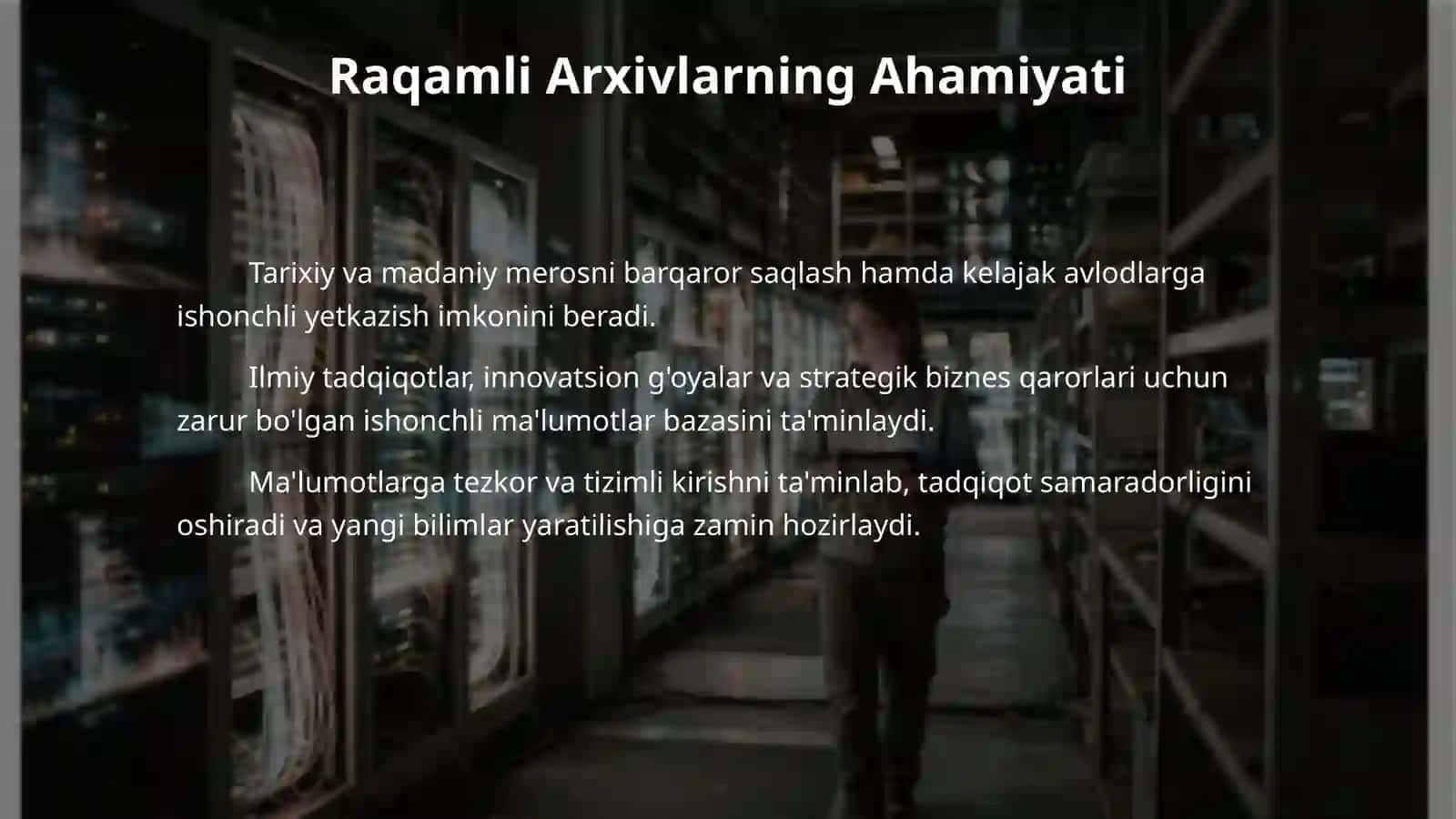 Raqamli arxivlar va malumotlar bazasi 4