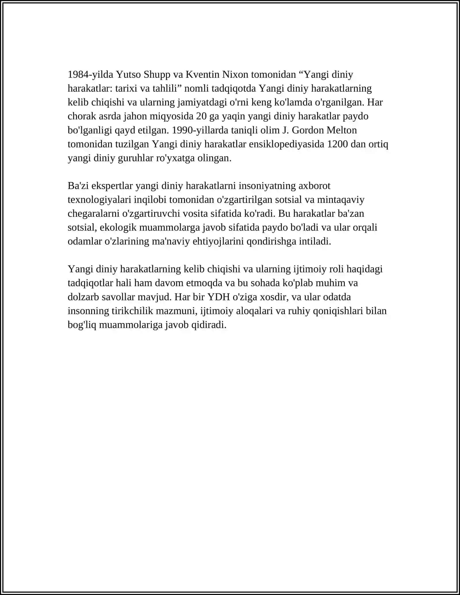 YANGI DINIY HARAKATLAR VA SEKTALAR 4