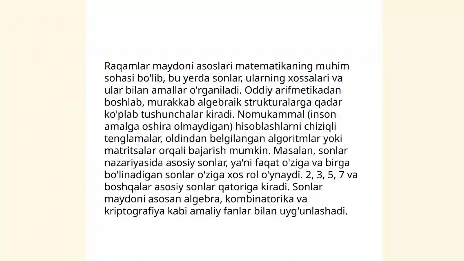 Algebraik sonlar maydoni 4