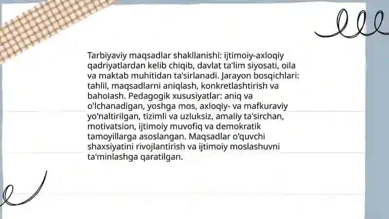 Tarbiyaviy jarayonlarning maqsad va vazifalari 4