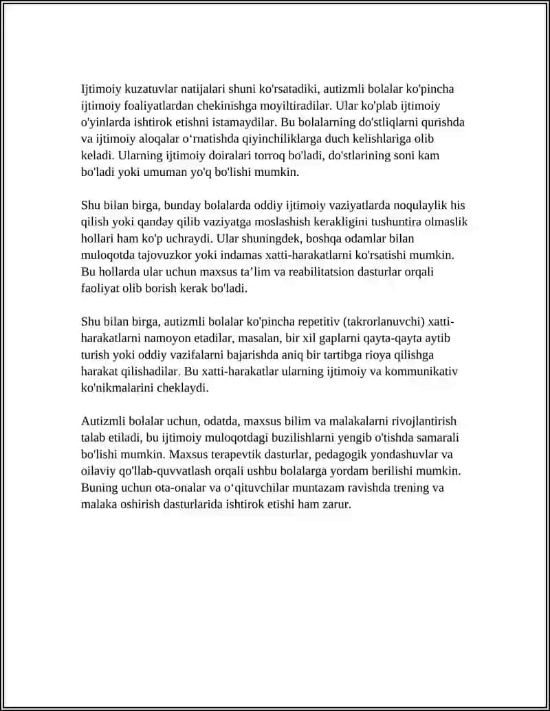 ILK BOLALIK AUTIZIMINING ASOSIY PSIXOLOGIK BELGILARINI TAHLIL QILISH 4