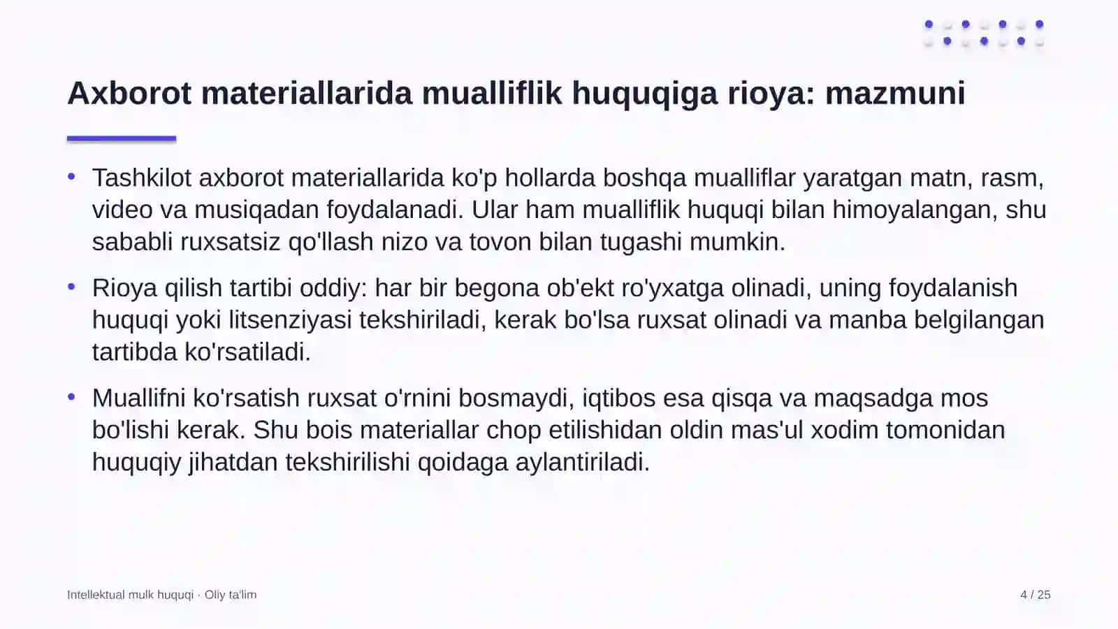 gaz kimyo majmualarida axborot materiallarida mualliflik huquqiga rioya qilish 5192 4