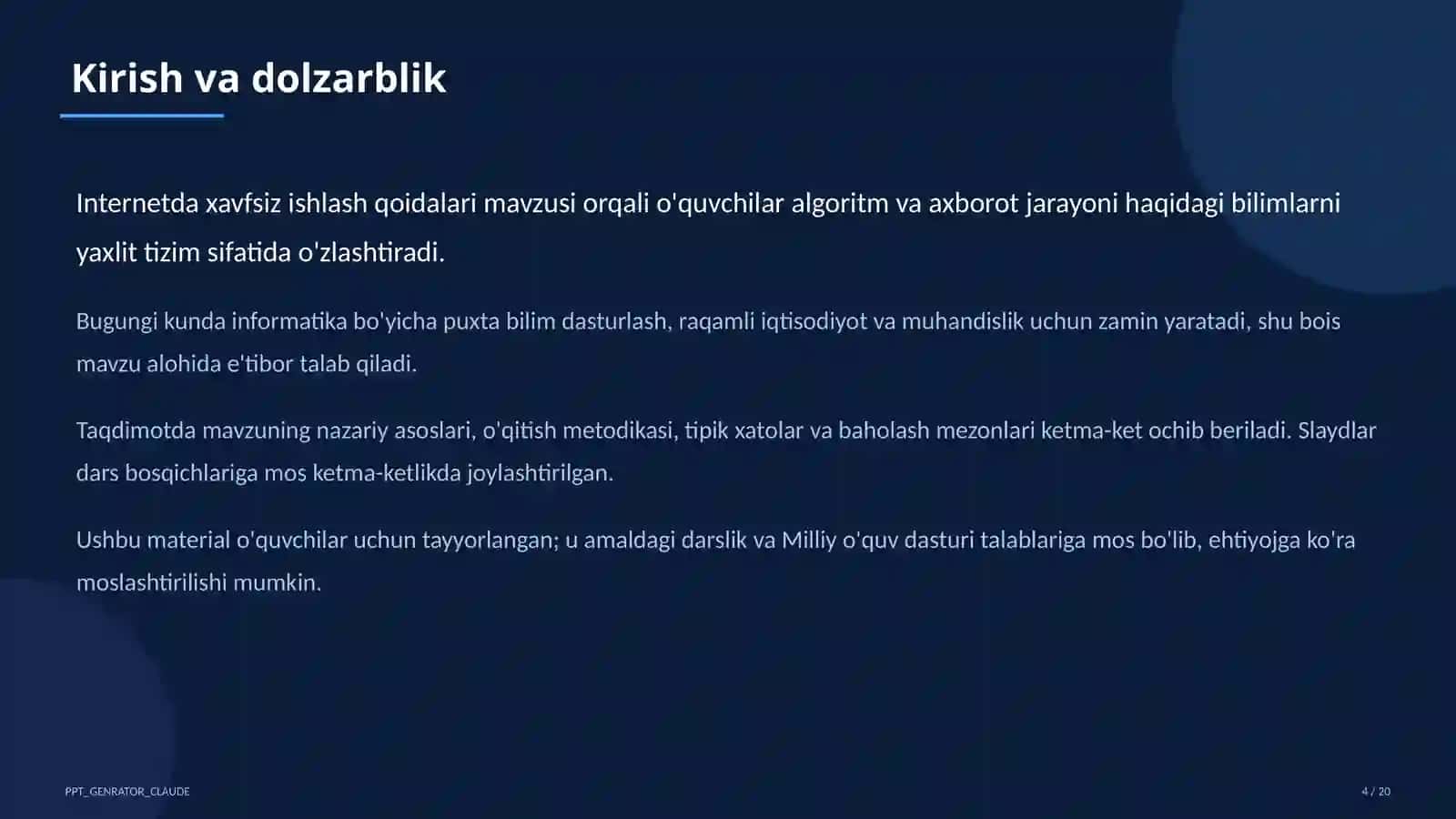 Internetda xavfsiz ishlash qoidalari (5-sinf) 4