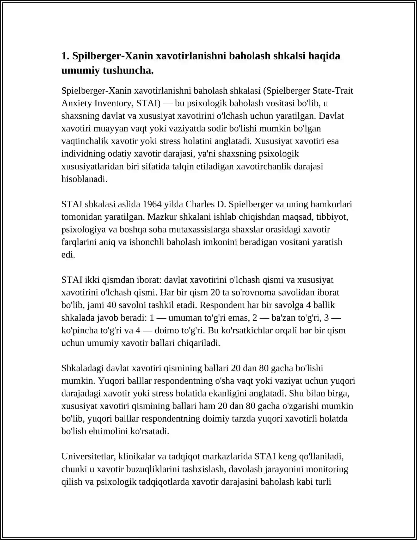 BEZOVTALIK DARAJASINI DIAGNOSTIKA QILISH METODIKALARI 4