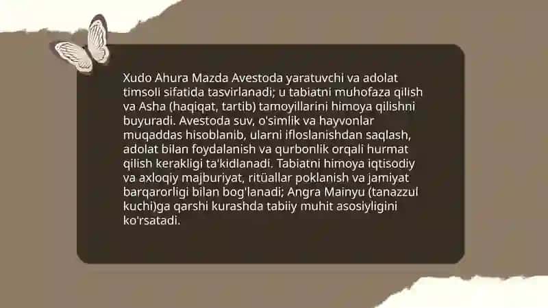 "Avesto"da tabiatni asrash haqidagi fikr va mulohazalar 4