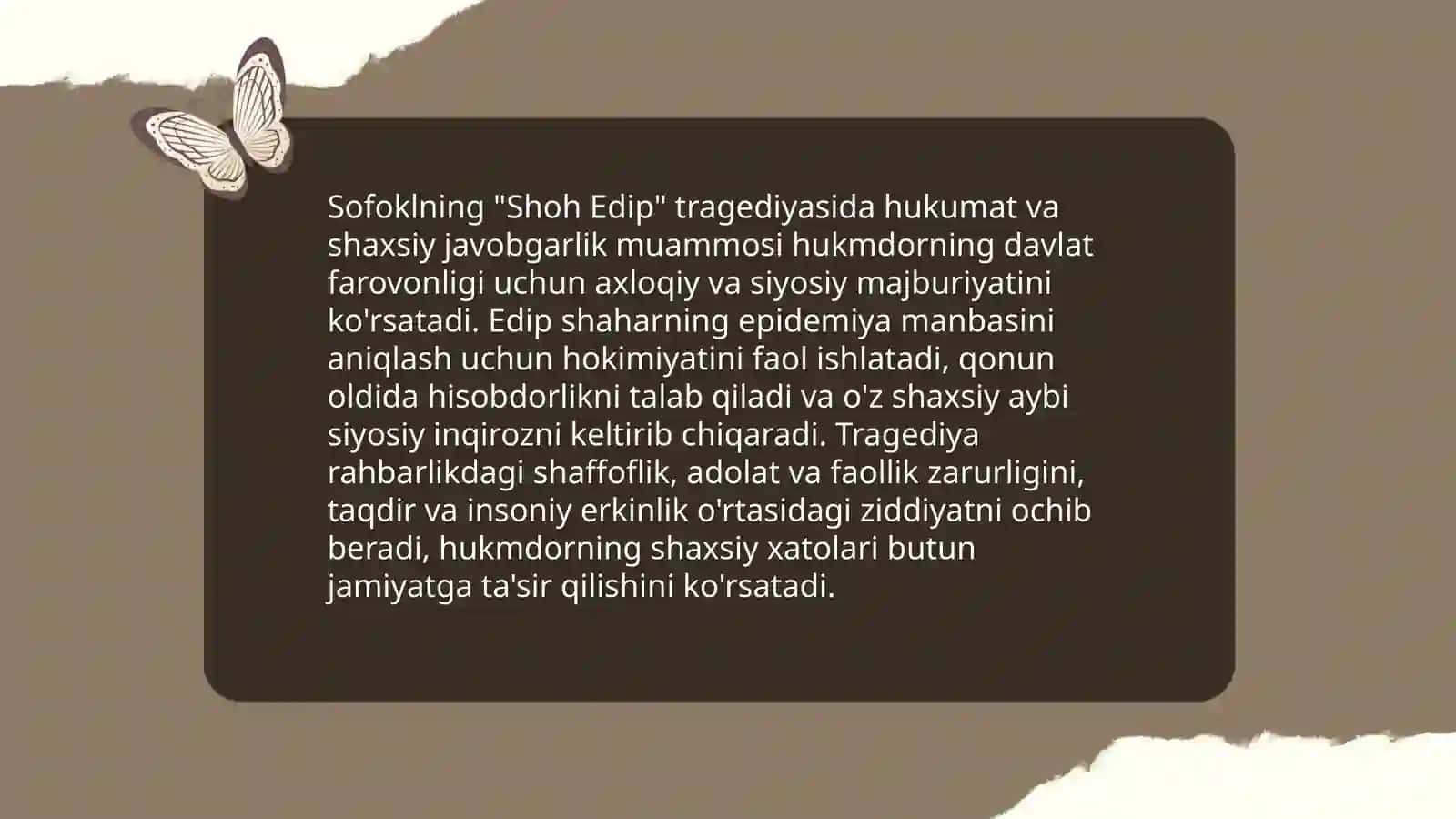 Yunon dramaturgiyasıda shaxs va jamiyat muammosi ( Sofoklnıng “Shoh Edip “ va Evripidnıng “Medeya “ tragediyalari asosida) 4