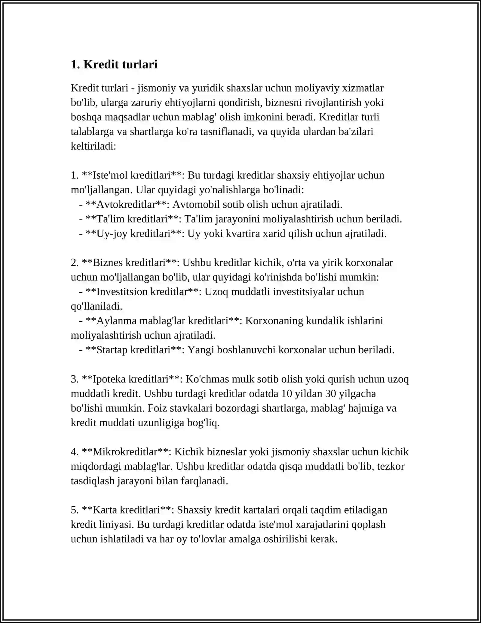 BANK KREDITLARI 4