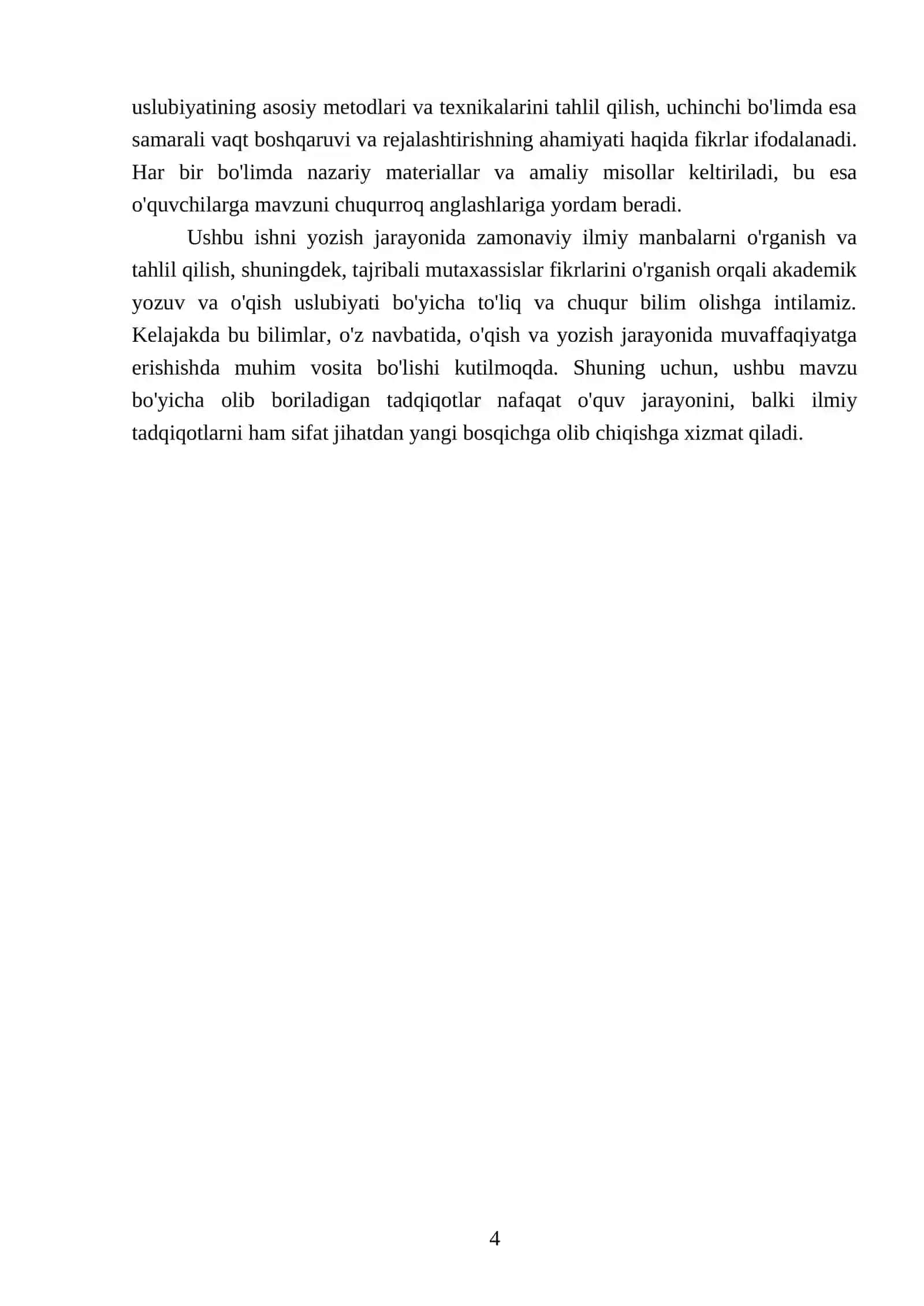 Akademik yozuv va o’qish uslubiyati 4