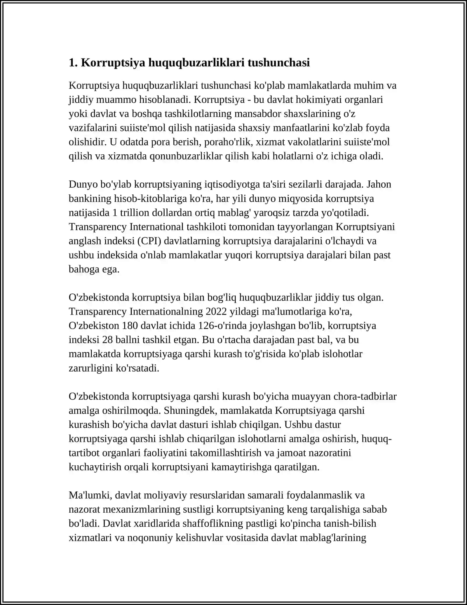 KORRUPTSIYAGA OID HUQUQBUZARLIKLAR UCHUN JAVOBGARLIK 4