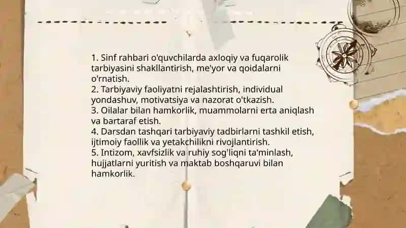 Jamoaning shaxs tarbiyasiga tasiri. Sinf rahbarining tarbiyaviy ishi 4