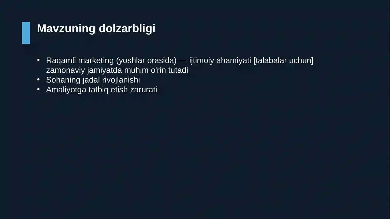 Raqamli marketing (yoshlar orasida) — ijtimoiy ahamiyati [talabalar uchun] 4