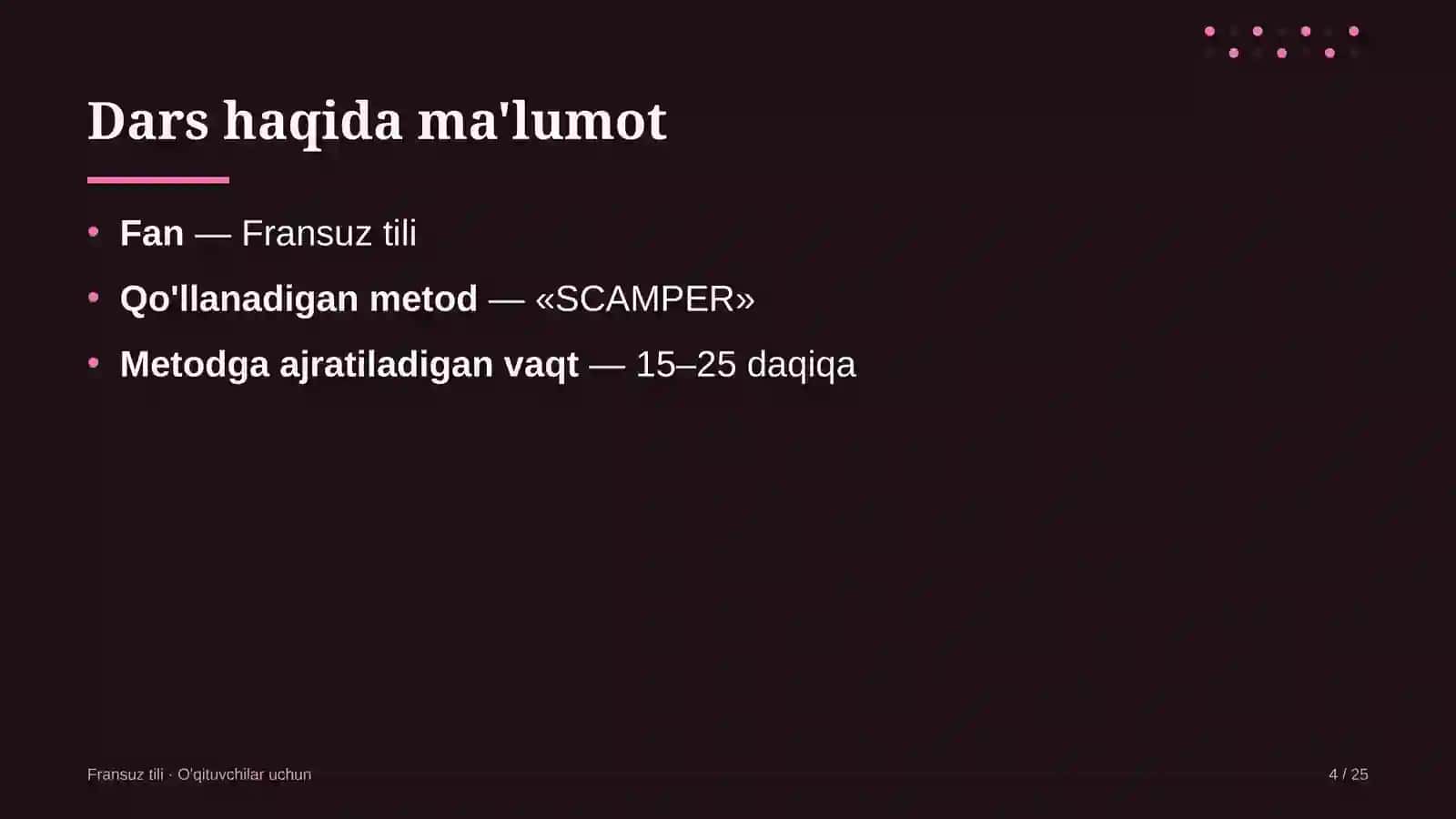 fransuz tili darslarida scamper metodidan foydalanish 2887 4
