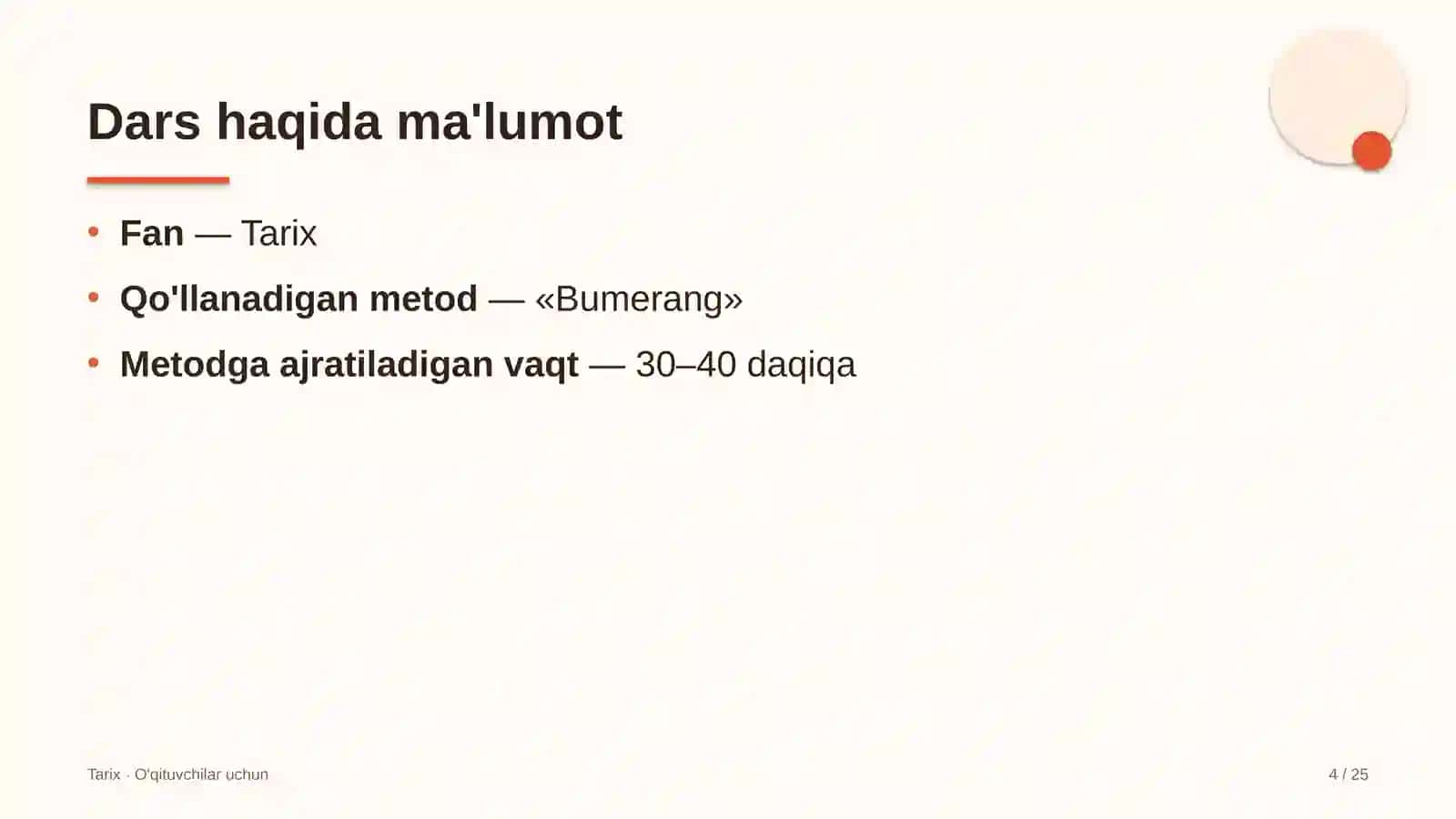tarix darslarida bumerang metodidan foydalanish 6765 4